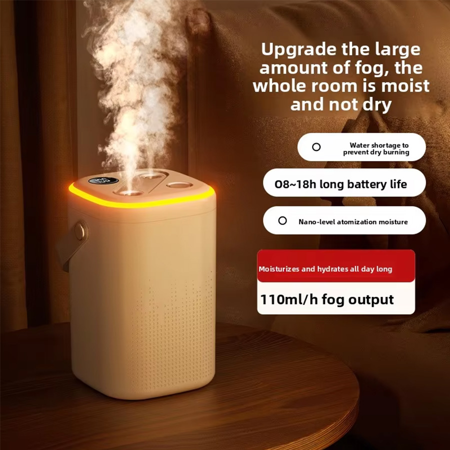 Large Capacity Dual Spray Desktop Humidifier for Home Use Portable Atmosphere APP Connectivity Made Plastic
