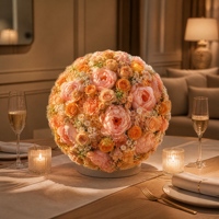 JFD Hochwertige Moderne Orange Künstliche Seiden-Hortensien-Rosen-Kugel Hochzeitstisch-Arrangement Anpassbare Größe