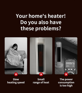 Máy sưởi điện gia dụng/văn phòng tiết kiệm năng lượng, hiệu ứng ngọn lửa 3D bằng graphene, làm nóng nhanh 3 giây, điều khiển 2 núm xoay, chống đổ, độc lập, sử dụng công nghệ PTC - Product Image 6