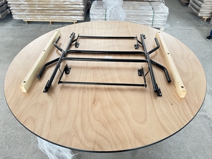 Outdoor <strong>Wooden</strong> Plywood Round Rectangular Banquet Folding <strong>Foldable</strong> <strong>Table</strong> - Product Image 4