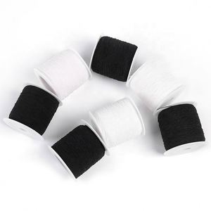 Good Tenacity High Quality Cheap <b>Custom</b> Elastic Polyester+Nylon Yarn Denim Sewing Supplies 0.3mm White/Black Elastic Webbing for - Product Image 1