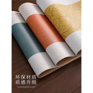 ผ้าปูโต๊ะสไตล์เซนจีน ผ้าปูโต๊ะสแปนเด็กซ์ แผ่นรองน้ำชา ทรงสี่เหลี่ยม ดูดซับน้ำได้ กันน้ำ ทนความร้อน ใช้ในบ้าน - Product Image 1