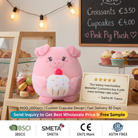 Peluche cochon rose mignon, doudou, coussin rond en forme de cochon, coussin cupcake, poupée en peluche douce, cadeau d'anniversaire ou de Saint-Valentin pour enfants