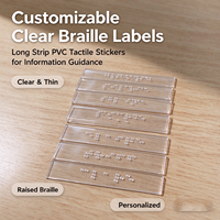 Autocollant Braille personnalisé en PVC transparent, étiquette tactile Braille transparente avec points en relief pour signalétique publique