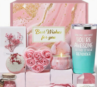 Coffret cadeau de spa de luxe Lovsens avec diffuseur de parfum pour voiture, bombes de bain, masque pour les yeux, souvenir romantique