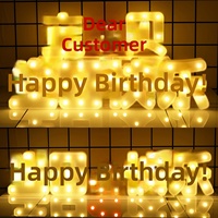 Panneau lumineux LED Joyeux Anniversaire - Accessoires de fête, décorations lumineuses blanc chaud et rouge pour célébrations festives, télécommande pour garçons et filles