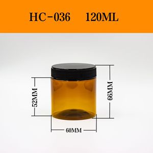 Envase de plástico marrón de 120 ml, boca ancha, cilíndrico, para cosméticos, botella vacía para cremas y lociones, material PET. - Product Image 4