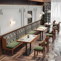 Ensemble de table et chaises de salle à manger en bois massif de style moderne, canapé et sièges pour hôtels, cafés, restaurants