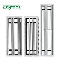 Grille d'aération linéaire encastrée en ABS pour CVC, diffuseur encastré dans le plâtre pour cloison sèche, avec bride intégrée, pour alimentation et retour d'air au plafond