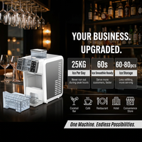 Máquina para Hacer Cubitos de Hielo y Smoothies 2 en 1, con Compresor Solar, Portátil, Cubos de Hielo Cuadrados de 16 mm, para Hoteles, Hogares y Cócteles