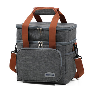 Double Layer <b>Insulated</b> <b>Lunch</b> Bag High Capacity Picnic Bento <b>Box</b> Meal Pouch Food Thermal Cooler Delivery Bags for Women for Men - Product Image 2