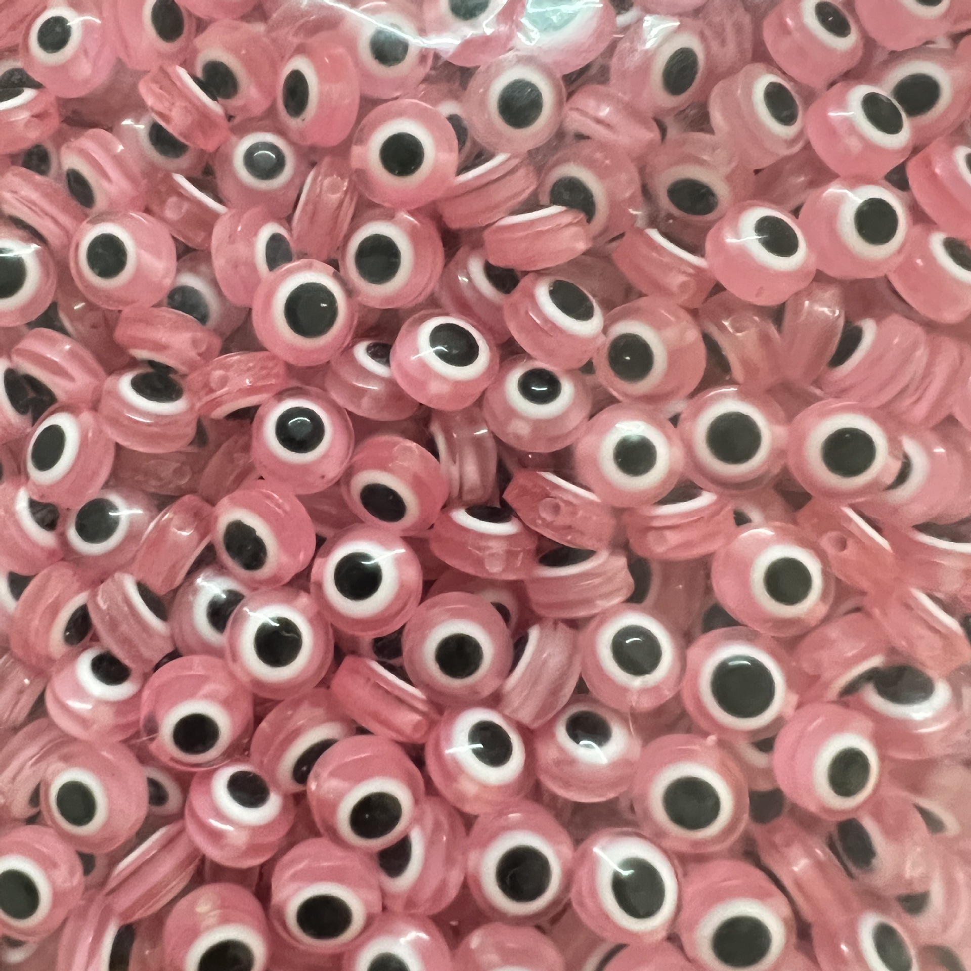 Light pink flat beads 8mm