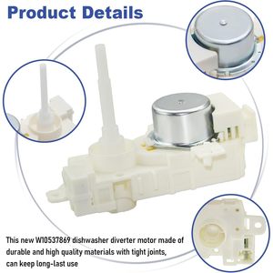 Moteur de vanne de dérivation pour lave-vaisselle W10849439C W10537869 et joint d'étanchéité W10195677 de remplacement pour Whirlpool, KitchenAid - Product Image 3