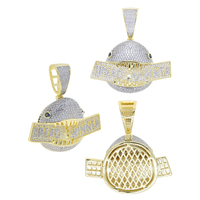 Bijoux hip Hop en deux tons pour hommes, collier avec pendentif en forme de requin, Animal et pain, plaqué or 14K, prix d'usine