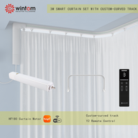 WINTOM Mini Sistema de Riel Curvo Motorizado para Cortinas con Controlador Inteligente Bluetooth para Cocina, Sala de Estar y Oficina
