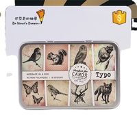 Cartes dans une boîte en étain Message laissant une boîte en étain pour l'utilisation de cartes Boîte en fer artisanal en papier pour cartes-cadeaux