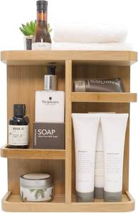 Wooden Organizer Storage <span class=keywords><strong>Display</strong></span> Kosmetische Make-up Rack Multi Layer Bambus Großhandel für hand gefertigte 360 Grad rotierende Home Lack - Product Image 6