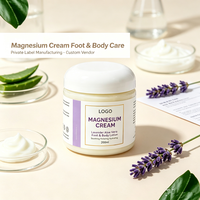 Crema Corporal de Magnesio Natural de Marca Privada, Calmante y Relajante, con Lavanda y Aloe Vera, Loción Hidratante para Masaje de Pies, Loción Corporal