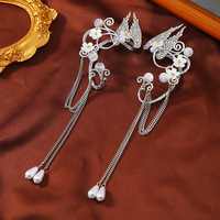 New Stock Mujeres Fairy Elf Ear Cuffs Clip de oreja no perforado Retro Long Tassel Clip en pendientes