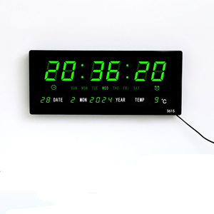 Réveil numérique à LED <span class=keywords><strong>murale</strong></span> <span class=keywords><strong>avec</strong></span> <span class=keywords><strong>heure</strong></span>, minute, deuxième semaine, affichage de la <span class=keywords><strong>date</strong></span>, horloges en plastique pour hôtel - Product Image 4