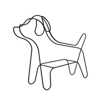 Porte-vêtements créatif en forme de chien en fil de fer, structure robuste en fer pour l'affichage de vêtements pour animaux et l'utilisation en animalerie