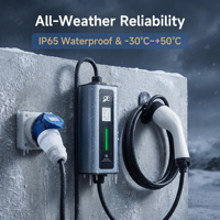 Chargeur EV portable intelligent à ampérage réglable et à alimentation vérifiée 7 kW