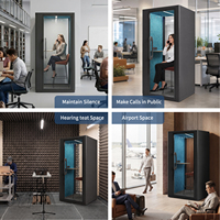 Cabine de bureau insonorisée Vestael, cabine de réunion silencieuse avec panneaux acoustiques, cabine modulaire pour appels téléphoniques privés