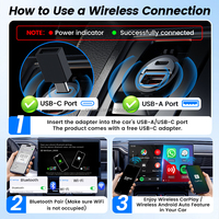 Adaptador Inalámbrico Universal Portátil Carplay Android Auto USB, Dongle Multimedia para Auto, Plug and Play, Carlinkit Mini Ultra Connect Smart