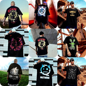 เสื้อยืดแขนสั้นพิมพ์ลายทรงหลวมโอเวอร์ไซส์แฟชั่นใหม่ปี 2026 สำหรับผู้ชาย สไตล์ลำลองฤดูร้อน เหมาะสำหรับตลาดยุโรปและอเมริกา - Product Image 3