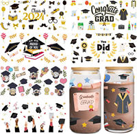 Transferts UV DTF personnalisés pour gobelets en verre 20oz, 24oz, 16oz, autocollants de transfert UV DTF pour gobelets, transferts UV DTF pour gobelets de graduation
