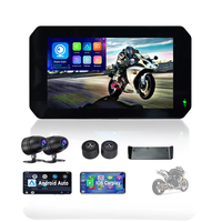 Carplay étanche 1080P 5 pouces WiFi sans fil Android-Auto DVR moniteur Dash Cam GPS Navigation TPMS