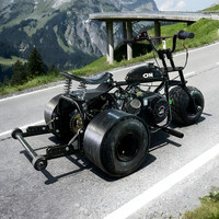 Triciclo de derrape a gas para adultos, kart todoterreno de 3 ruedas, vehículo mini de carreras para todo tipo de terrenos y la