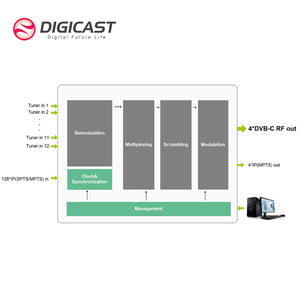ตัวแปลงสัญญาณ CI Tuner DVB SS2 เป็น DVB-C RF Transmodulator CATV Re-Modulator สำหรับทีวีดิจิตอลในโรงแรม โซลูชั่นเคเบิล - Product Image 3