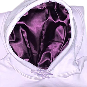 Tùy chỉnh hai màu sắc chia 2 tone phụ nữ hai satin lót HOODIE UNISEX - Product Image 3