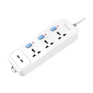 3 Core GONEO Electrical Power Strip Extension Smart Socket UK Type Plug Socket