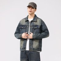 Fabricant de vestes en jean denim délavé bicolore sur mesure pour hommes, style camionneur, multi-poches, vêtements de rue