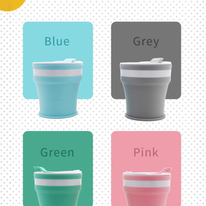 Taza de café plegable de silicona de 350 ml, portátil, plegable, con tapa, de calidad alimentaria, para uso en la oficina, el hogar o como regalo. - Product Image 3