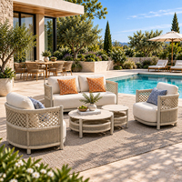 run confortable nordique Patio sectionnel Conversation canapé causeuse meubles extérieur corde aluminium jardin canapé ensembles