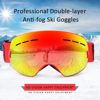 Masque de ski anti-buée à double lentille, personnalisable avec logo, pour adultes, idéal pour les sports de plein air – Vente chaude