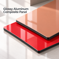 Panneau composite en aluminium brillant 4 mm, taille personnalisée, gris métallisé, panneau ACM pour revêtement de comptoir d'exposition