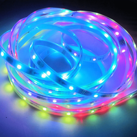 Bande LED RVB 2812b 5V 12V RVB+W flexible intelligente étanche de 5 mètres pour voiture, profilé de pixels RVB