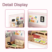 Neu Eingetroffene Geschenke Plastik Mini 3D Puzzle Bausteine Puppenhaus Spielzeug DIY Landhaus Miniatur Wohnzimmer Thema mit LED-Beleuchtung