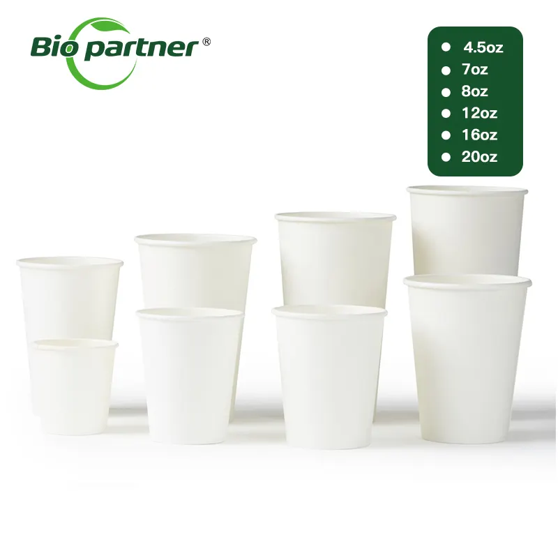 Factory Biological Disposable Paper Coffee Cup 8oz 12oz Ripple Wall Disposable Craft Paper Coffee Cups For Hot Drinks