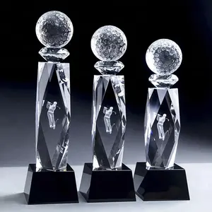 Hot Sale Clear Crystal Custom ized Champion Award Cup Sport veranstaltungen Souvenirs Awards Kristallglas Badminton Sports Trophy Cups