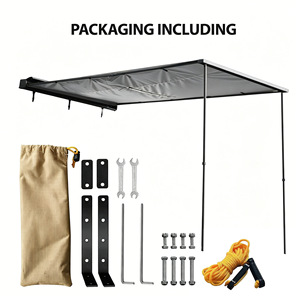 Auvent latéral de voiture en aluminium 2x2m, tente rétractable pour SUV et pick-up avec bande lumineuse LED USB pour <span class=keywords><strong>camping</strong></span> tout-terrain <span class=keywords><strong>4x4</strong></span> - Product Image 5