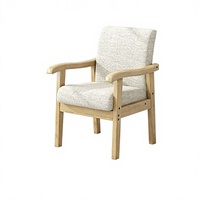 Fauteuil moderne en bois massif sur mesure, structure en noyer, assise en tissu rembourré, chaises pour hôtel et salon, fabricant
