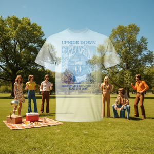T-shirt graphique rétro Upside Down Earth Day End Of An Era Party - Product Image 3