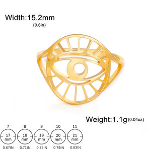 Anillo Myshape Evil Eye para mujer, amuleto de protección <span class=keywords><strong>con</strong></span> símbolo de <span class=keywords><strong>ojo</strong></span> que todo lo ve, banda de boda de acero inoxidable al por mayor - Product Image 5