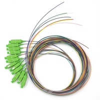 0,9mm fibra Pigtail SC APC fibra óptica Pigtail Buldle 12 Color Pigtail 12 Core SC/APC conector SM