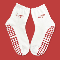 Chaussettes de Pilates personnalisées antidérapantes en coton peigné brodé, chaussettes de yoga et de Pilates personnalisées